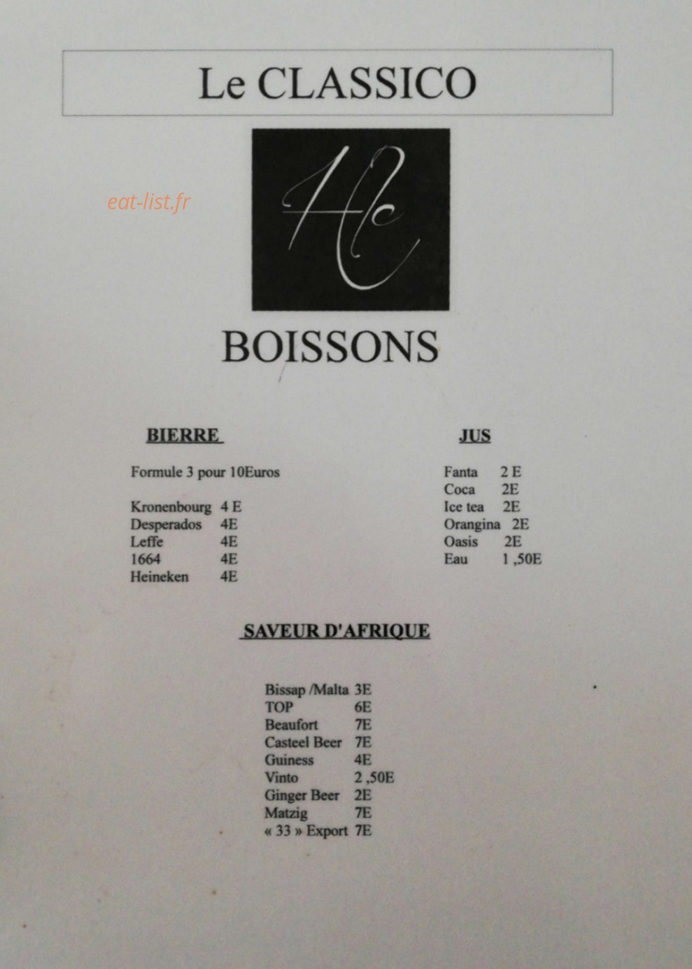 Le classico — carte page 2