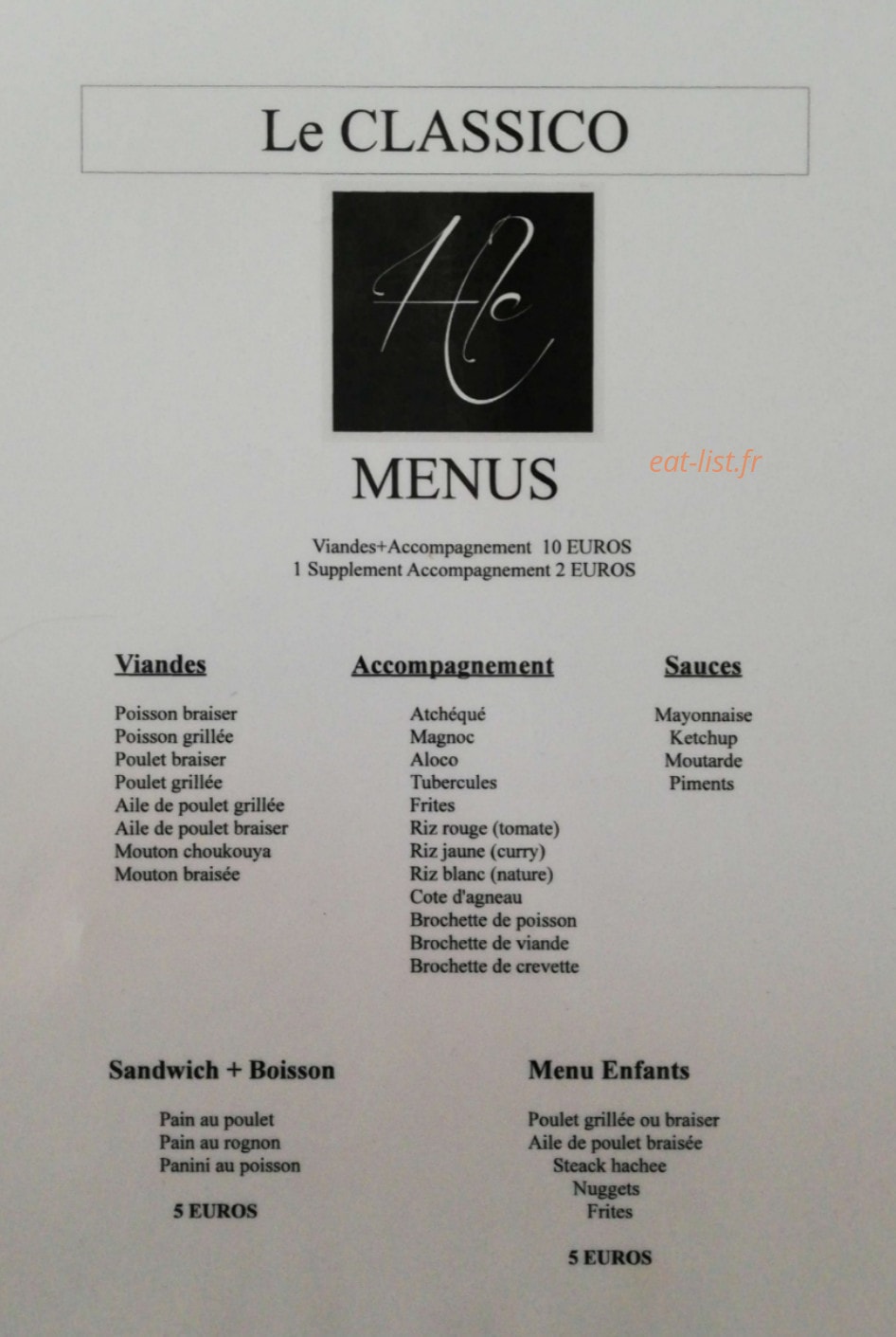 Le classico — carte page 1