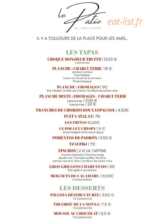 Le Patio — carte page 2