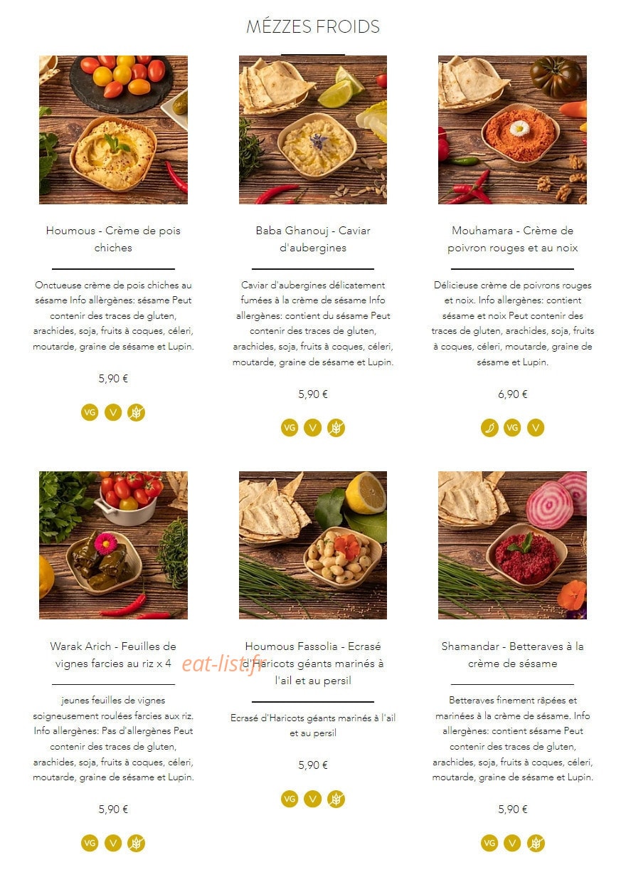 Les 7 Epices — carte page 1