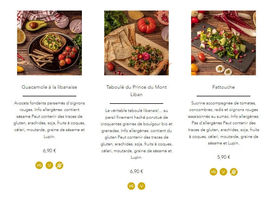 Les 7 Epices — carte page 2