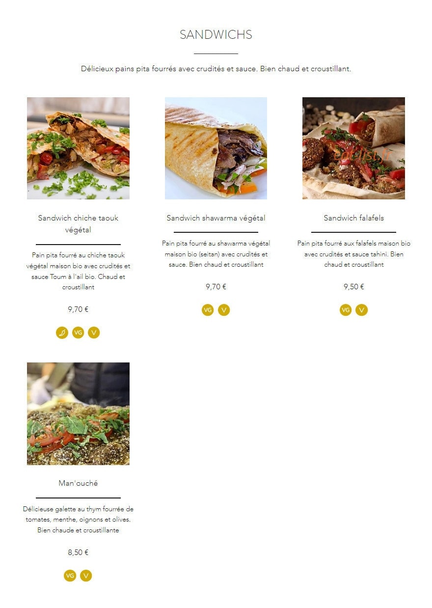 Les 7 Epices — carte page 5