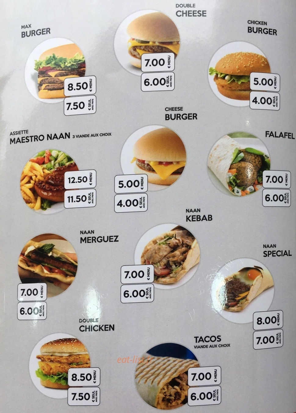 Maestro Cheese Naan — carte page 1