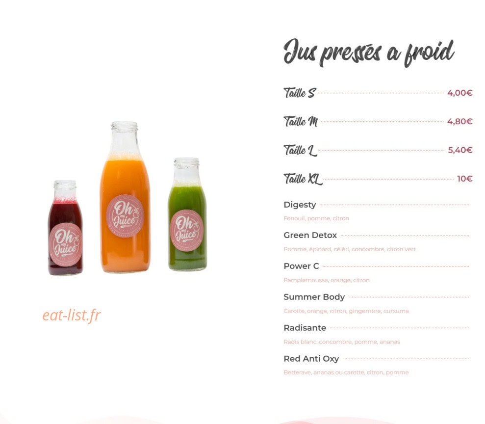 Oh My Juice — carte page 2
