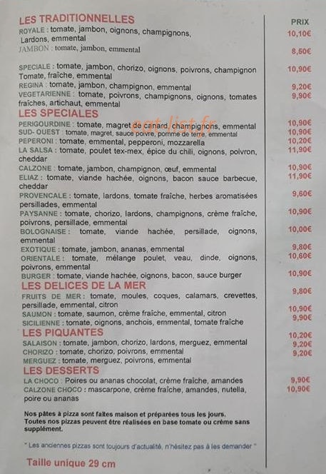 Pizza verone — carte page 1