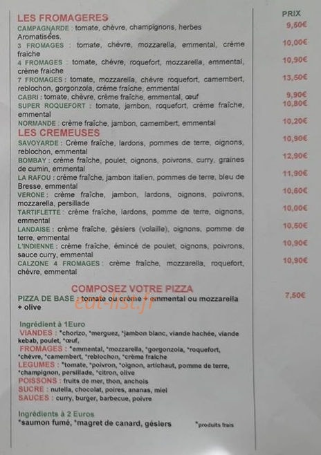 Pizza verone — carte page 2