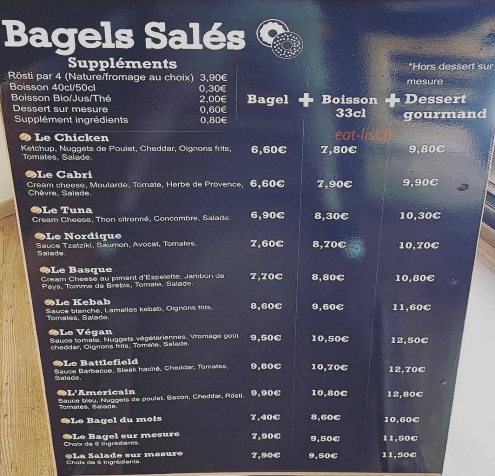 R’Bagel — carte page 1