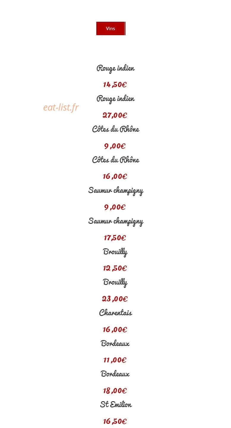 Restaurant moghol — carte page 2