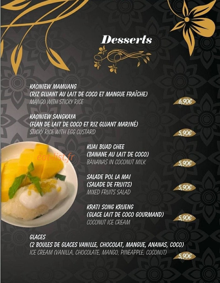 Siam Gourmet — carte page 3