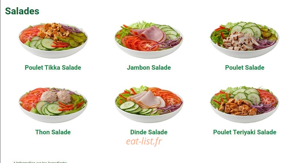 Subway — carte page 3