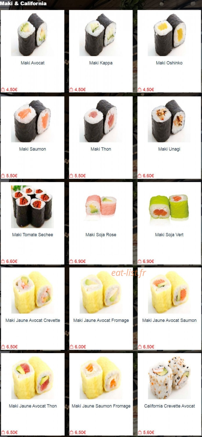 Sushi H — carte page 6