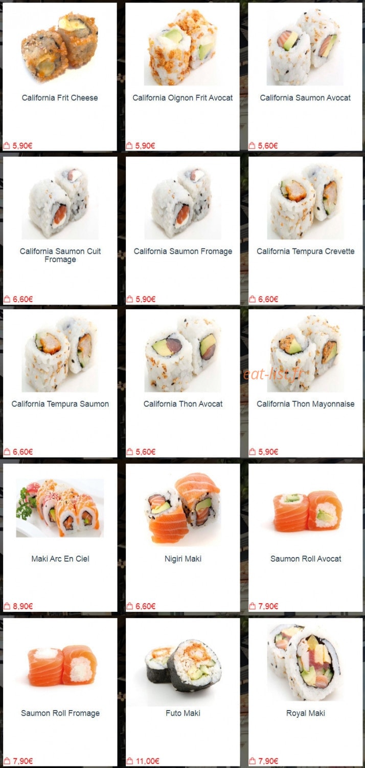 Sushi H — carte page 7