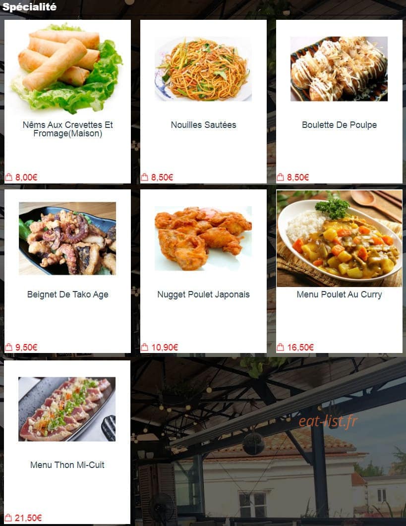 Sushi H — carte page 1