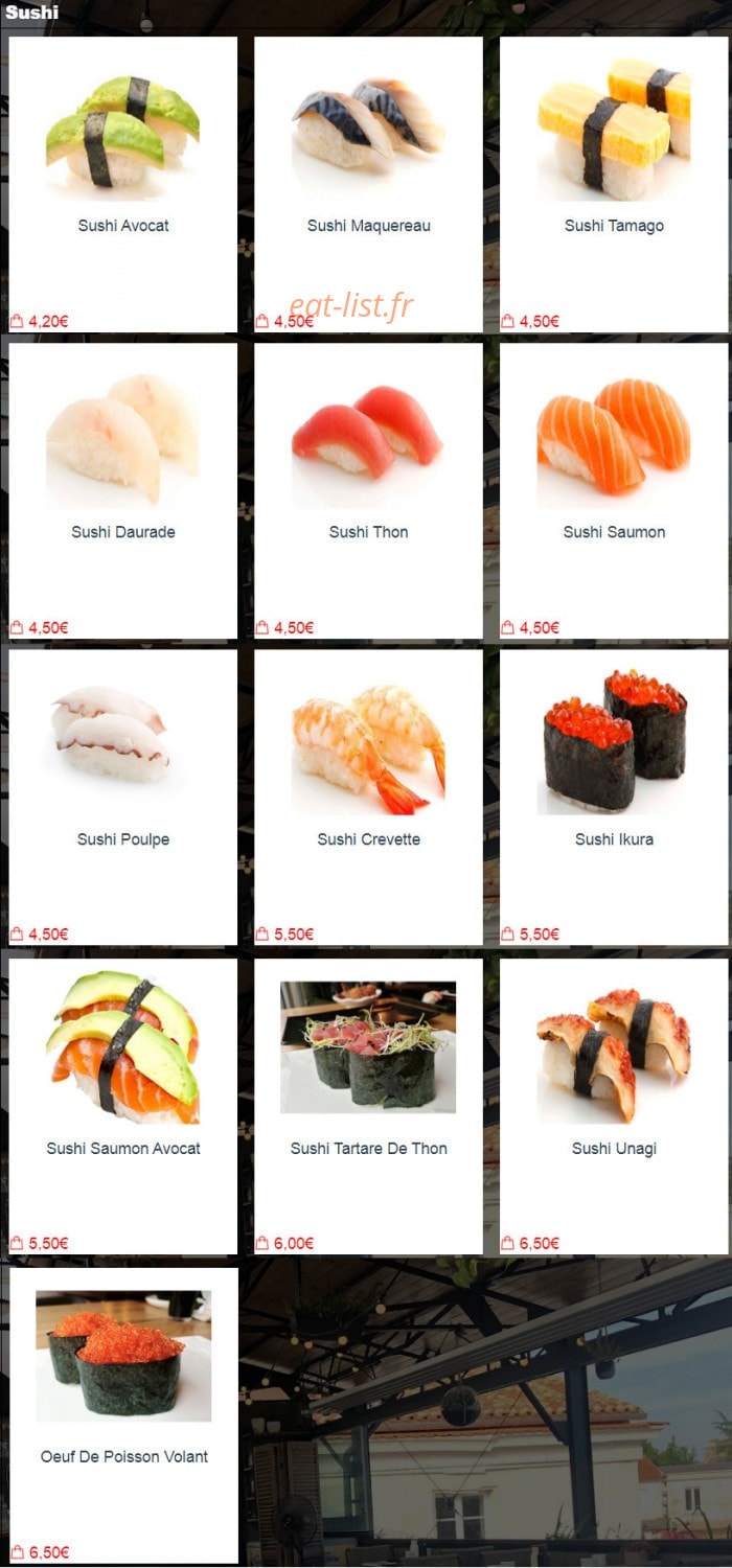 Sushi H — carte page 4