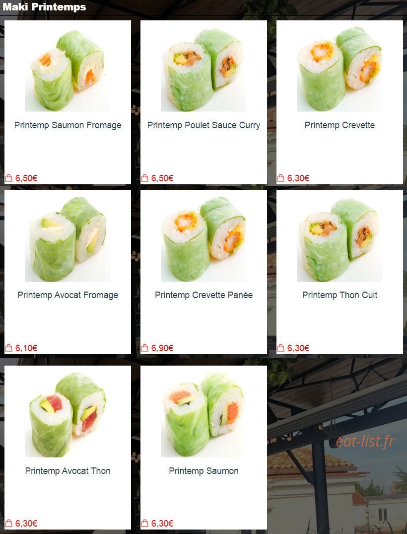 Sushi H — carte page 8