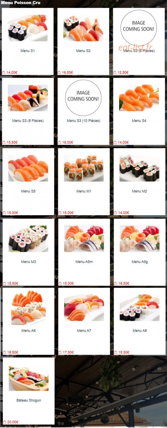 Sushi H — carte page 13