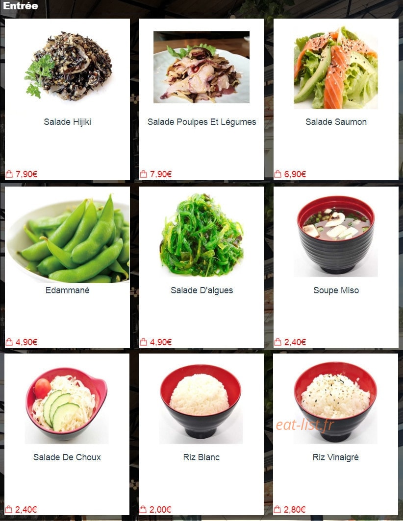 Sushi H — carte page 2