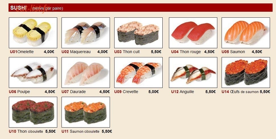 Sushi Yo Up — carte page 3