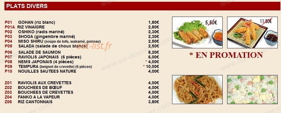 Sushi Yo Up — carte page 1