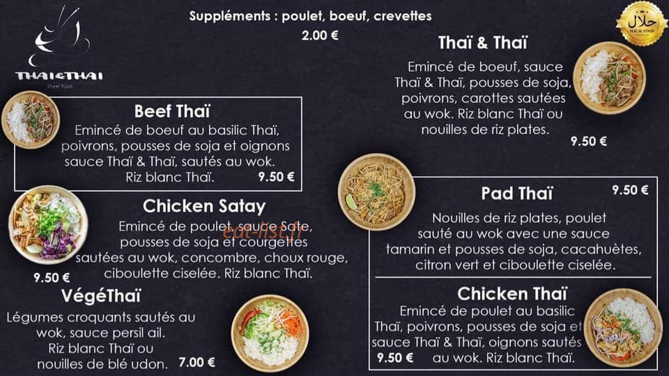 Thai & Thai — carte page 1
