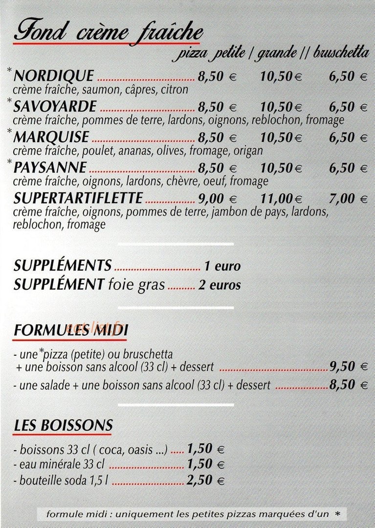 Love Pizza — carte page 3