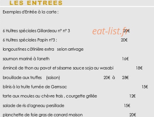 Bistrot De Claude — carte page 3