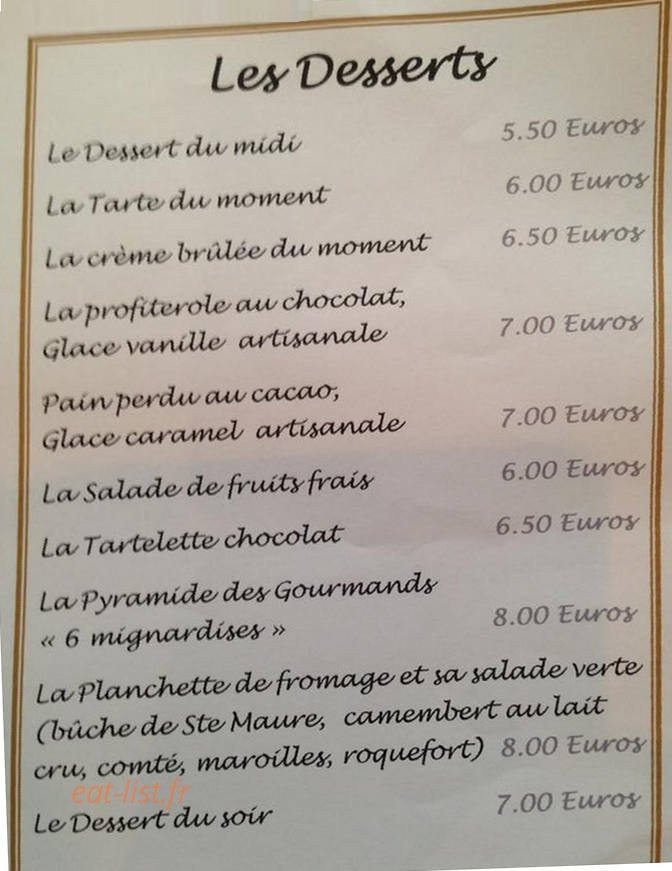 Chez Aristide — carte page 5