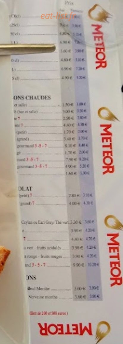 Cougna Bar — carte page 1