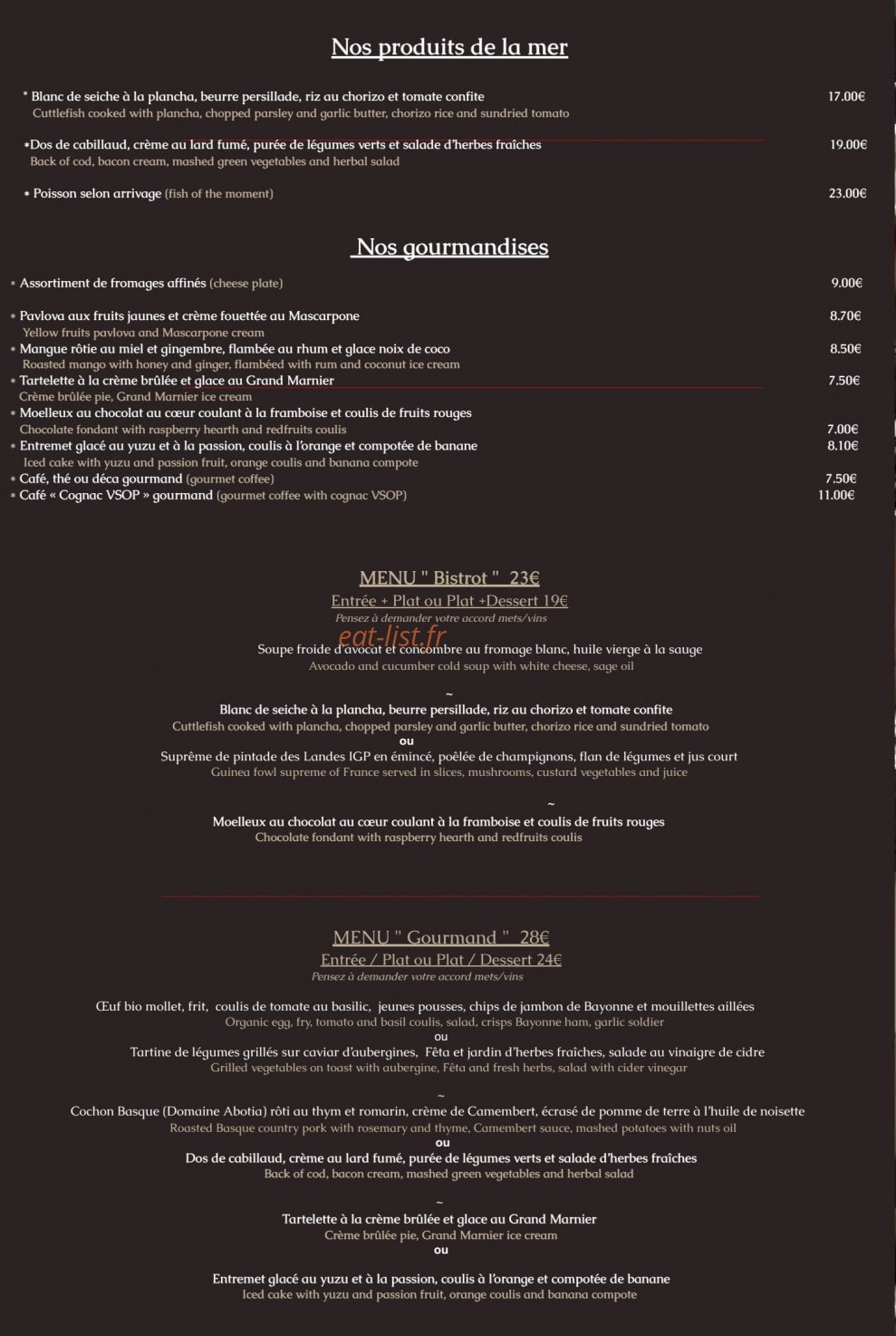 L'Atelier des Quais — carte page 2