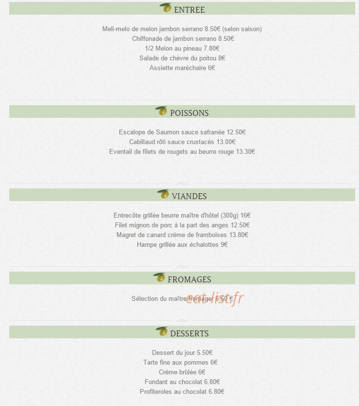 L'Oliveraie — carte page 2