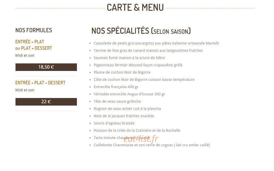 Le Chai — carte page 1