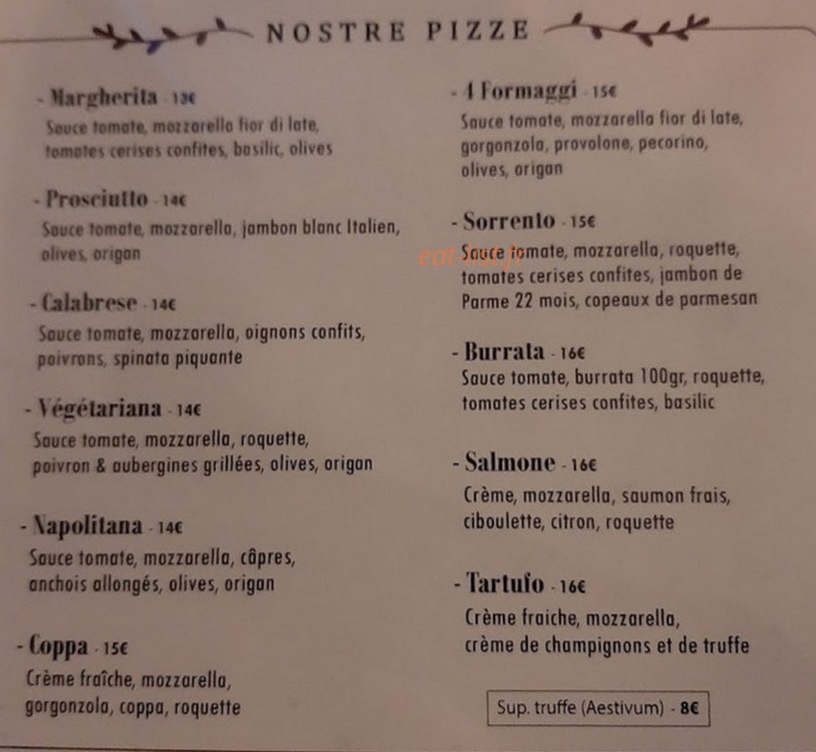 Le Sorrento — carte page 1