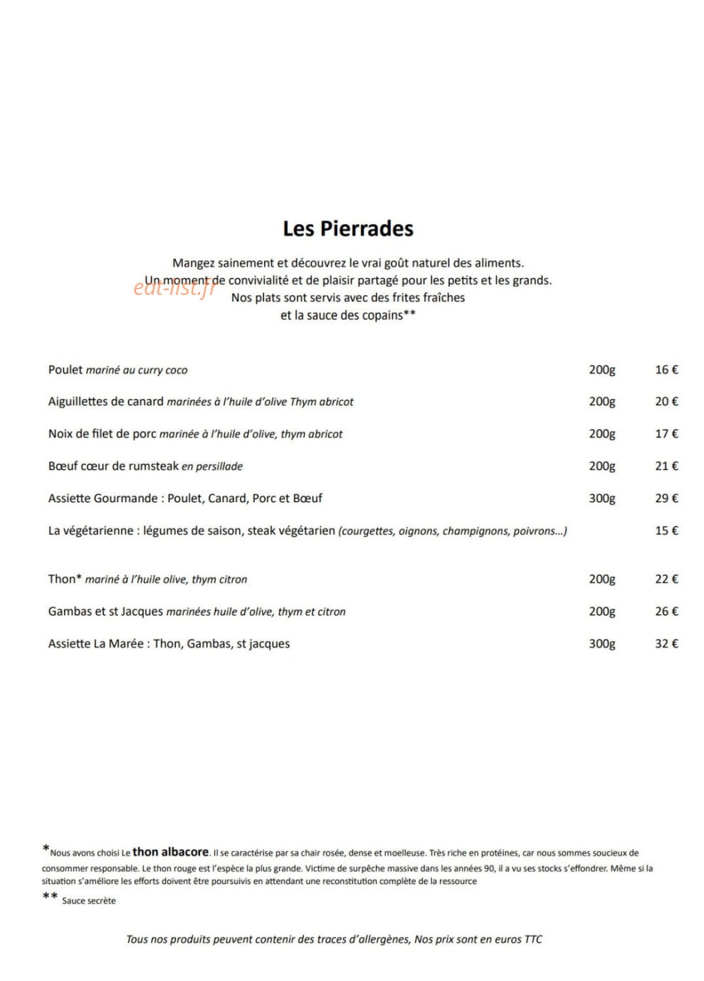 Les Copains d'Abord — carte page 2