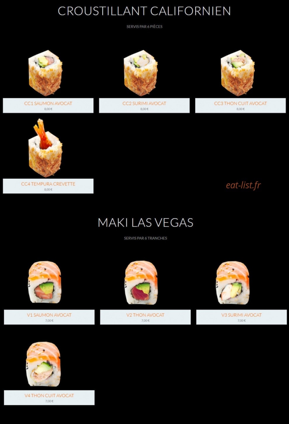 Sushi Neuf — carte page 14