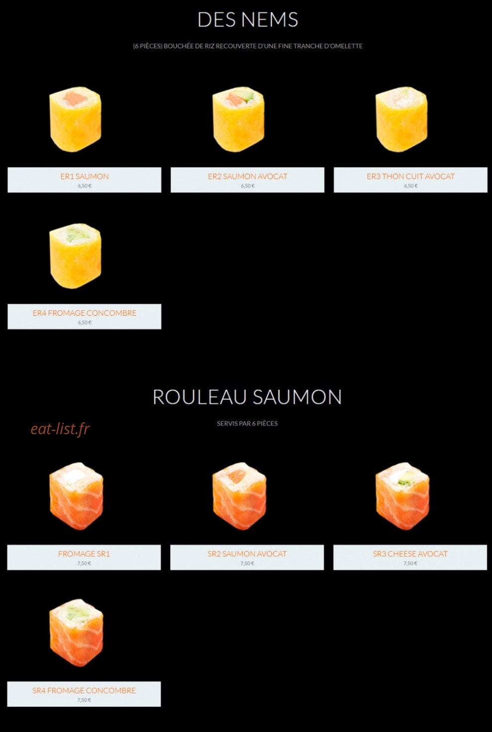 Sushi Neuf — carte page 12