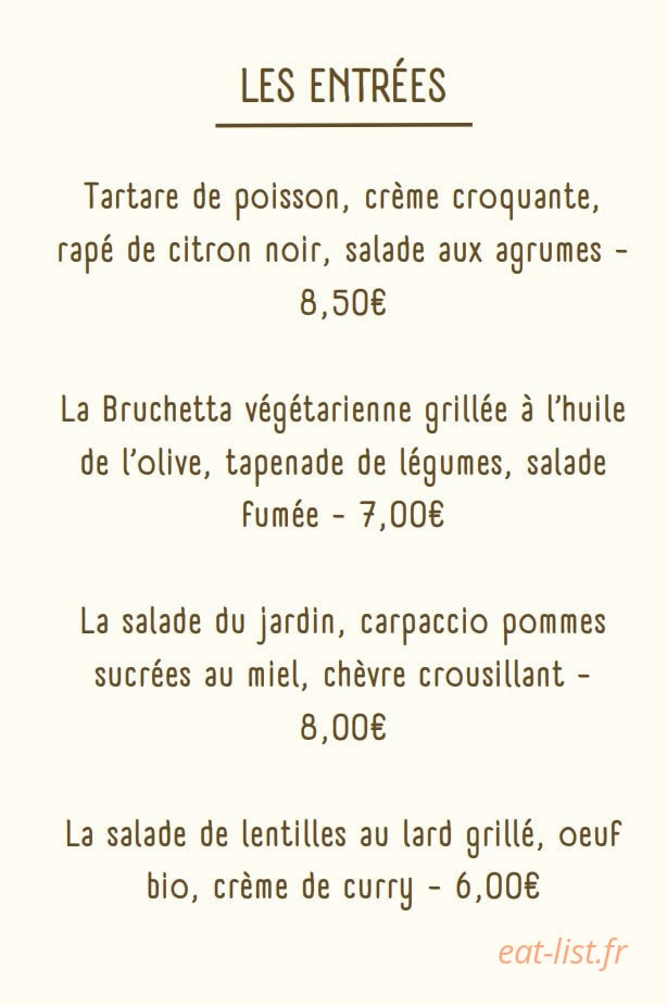 Le Restaurant du Golf du Cognac — carte page 1