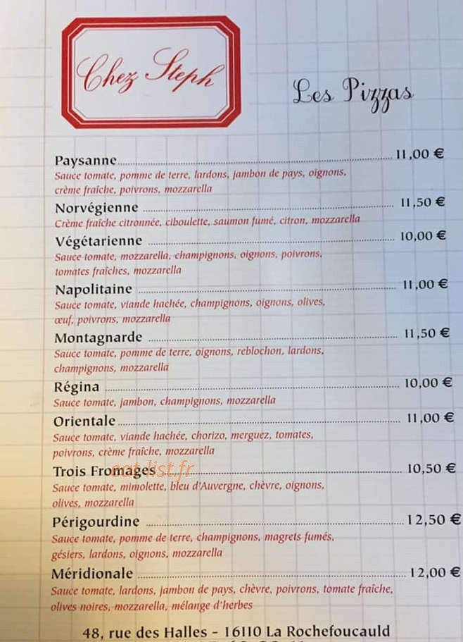 Chez Steph — carte page 2