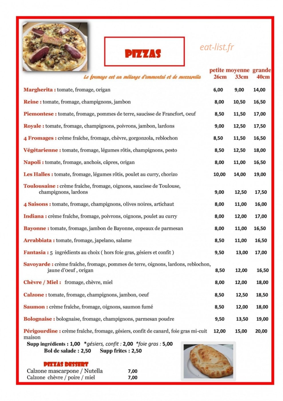 Le resto des halles — carte page 1