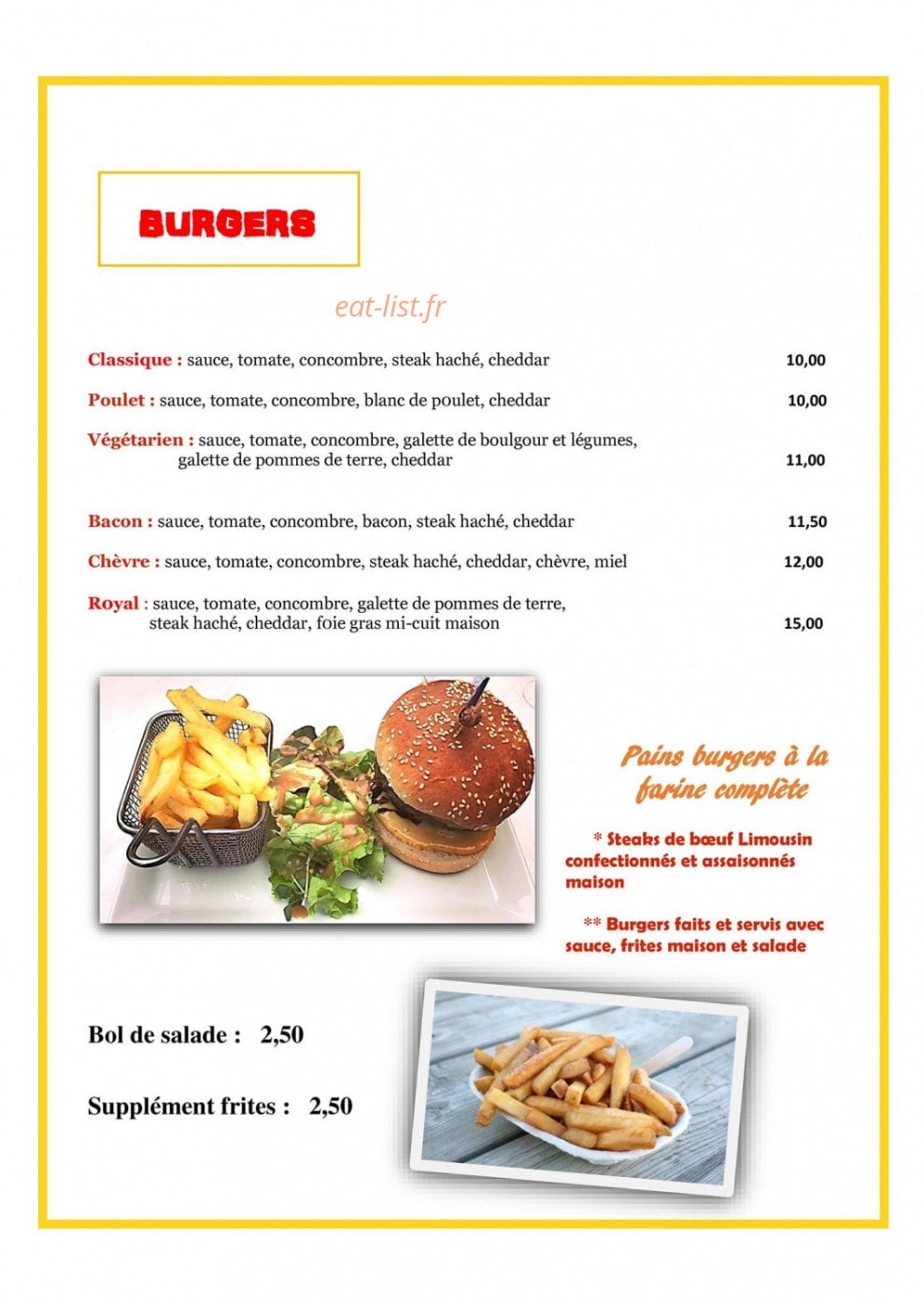 Le resto des halles — carte page 2