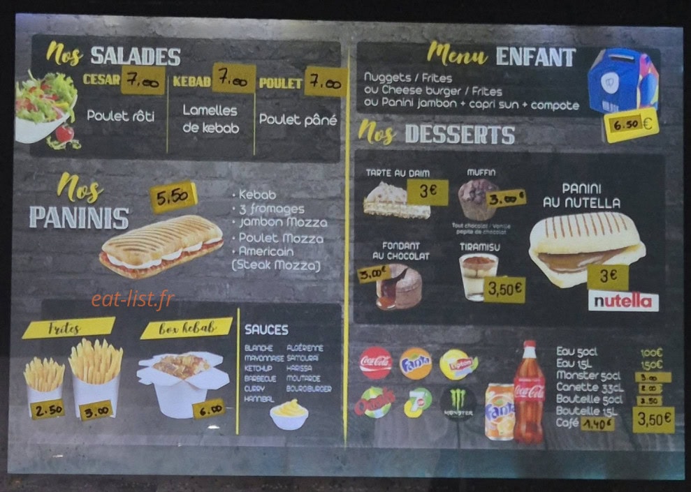 Castel tacos — carte page 2