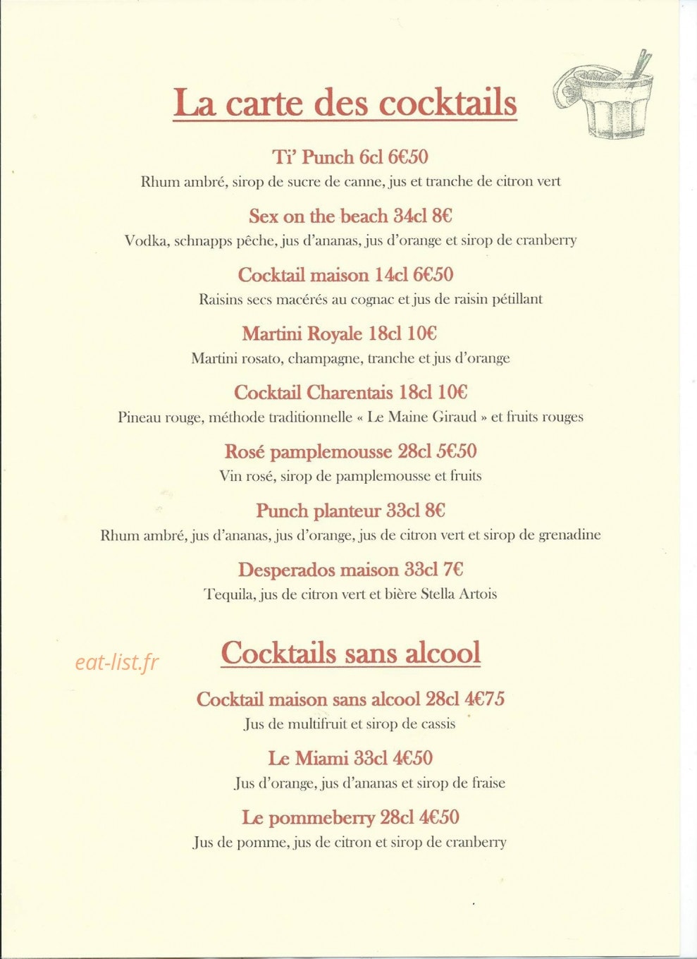 La tonnellerie chateauneuf menu