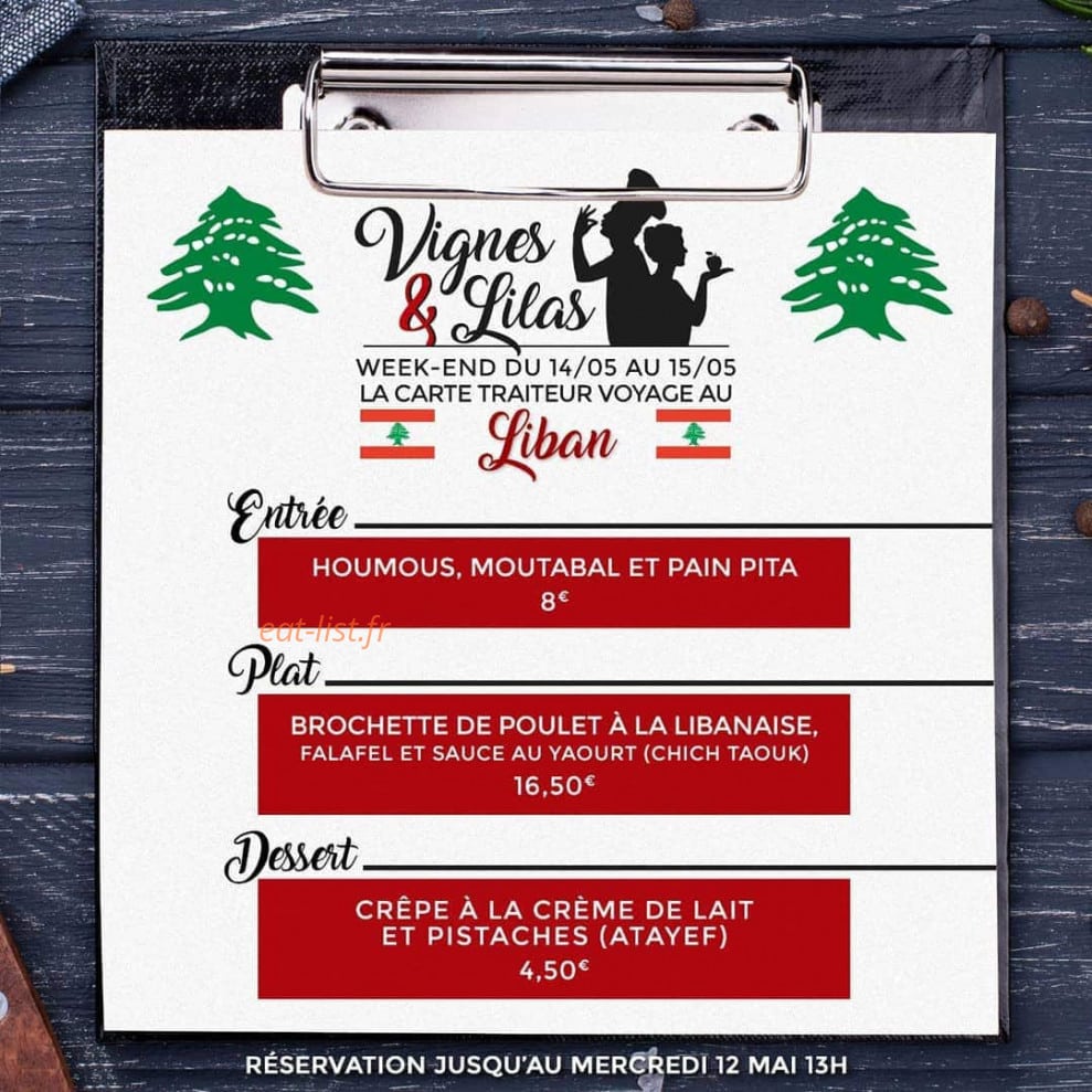 Vignes & Lilas — carte page 1