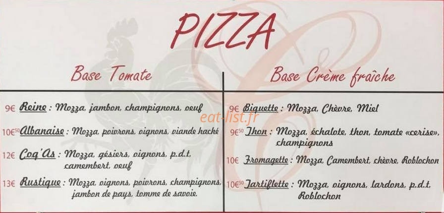 Le Coq'As — carte page 1