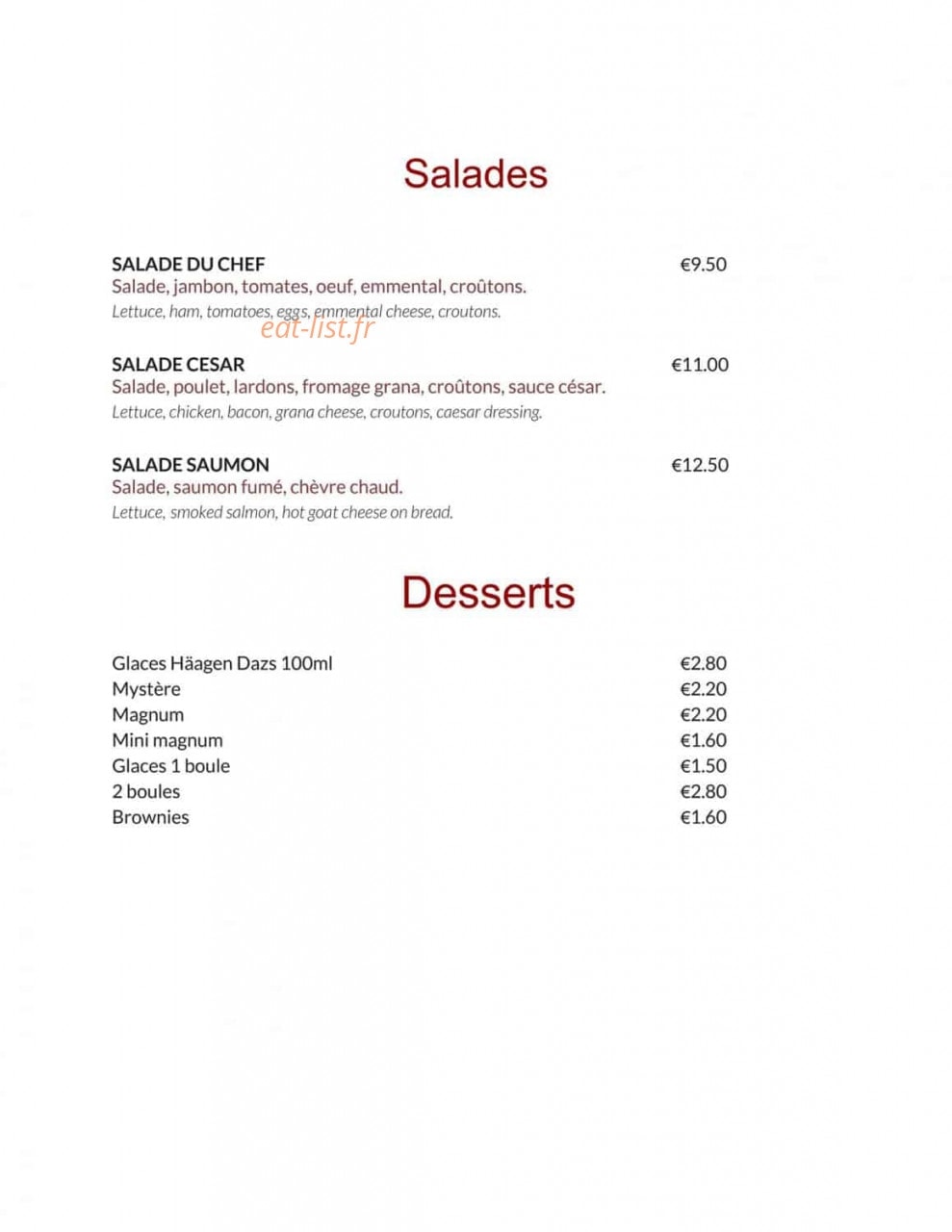 Caramelo's Pizza — carte page 3