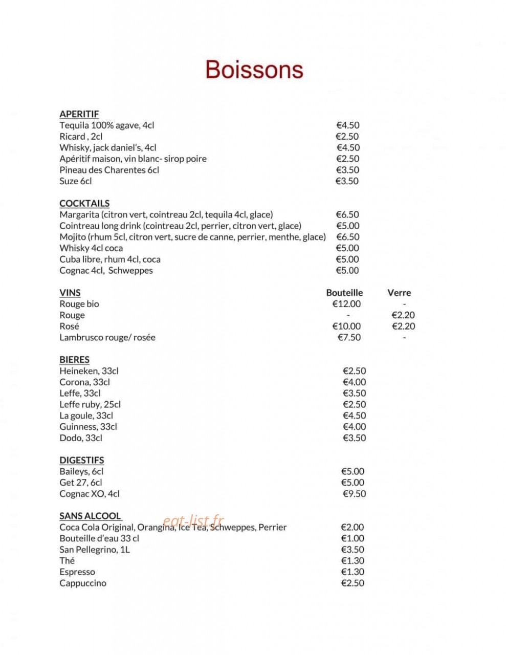 Caramelo's Pizza — carte page 4