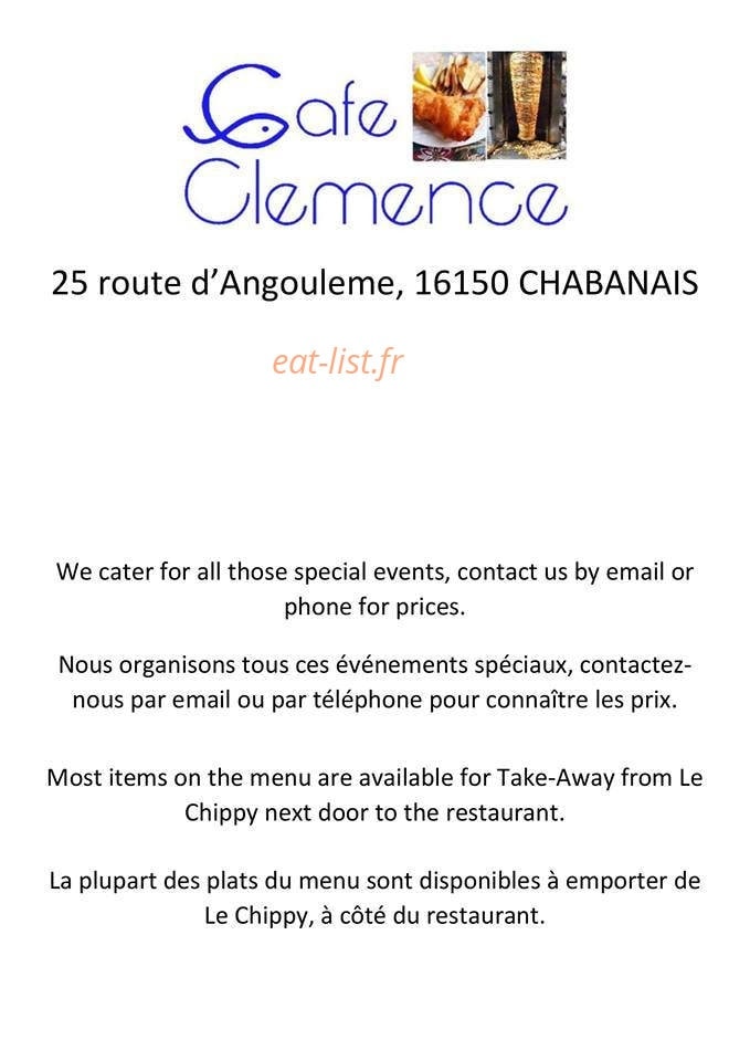 Café Clemence — carte page 1