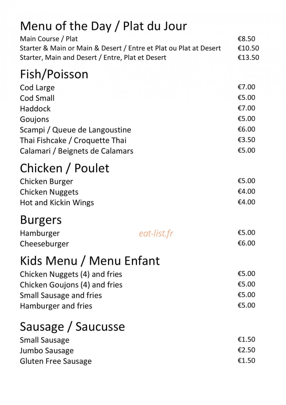 Café Clemence — carte page 3