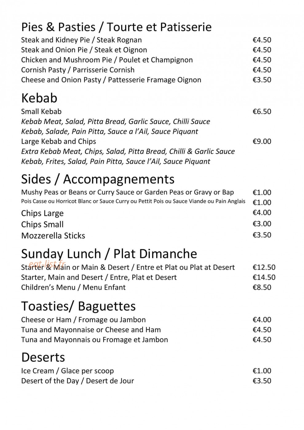Café Clemence — carte page 4