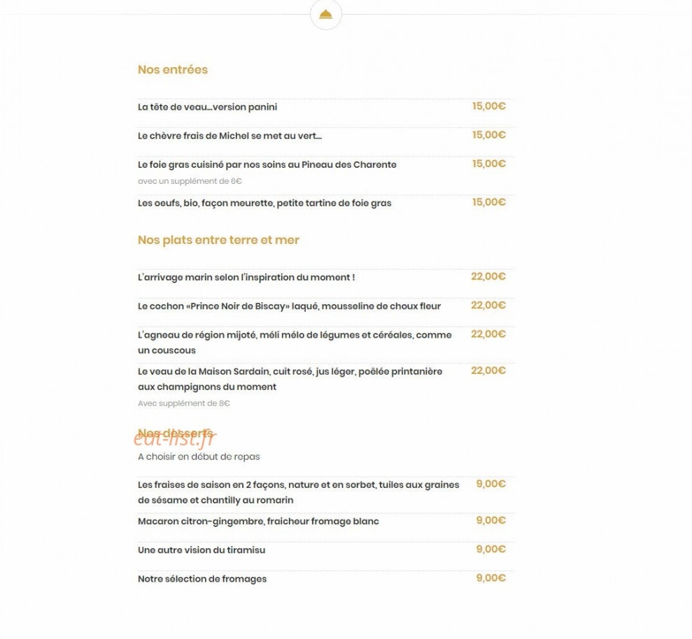 Le Vieux Moulin — carte page 1