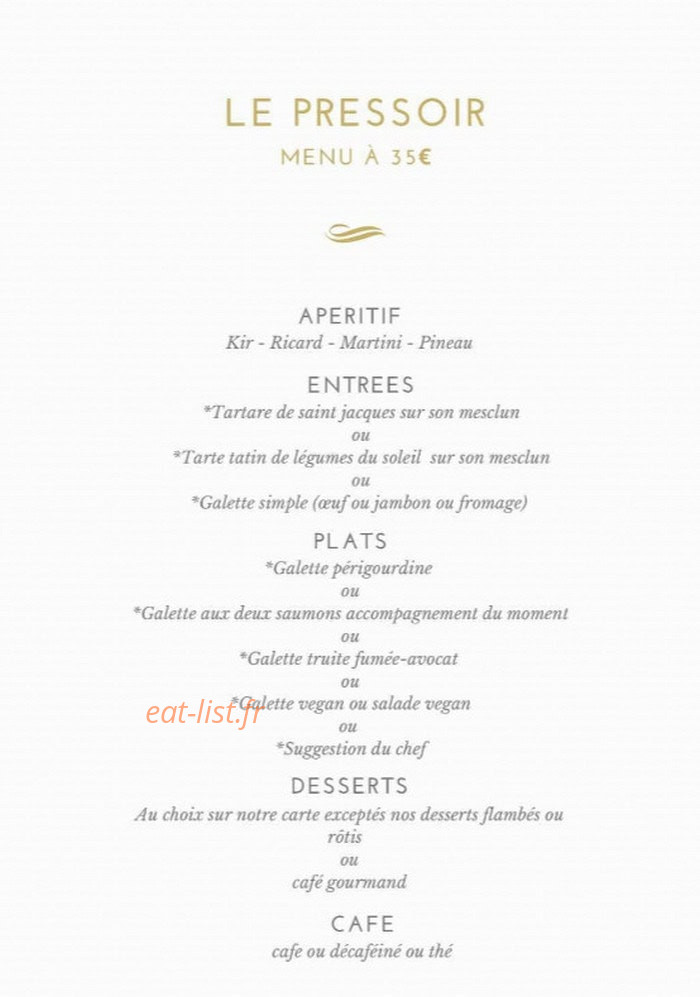 Le Pressoir — carte page 1